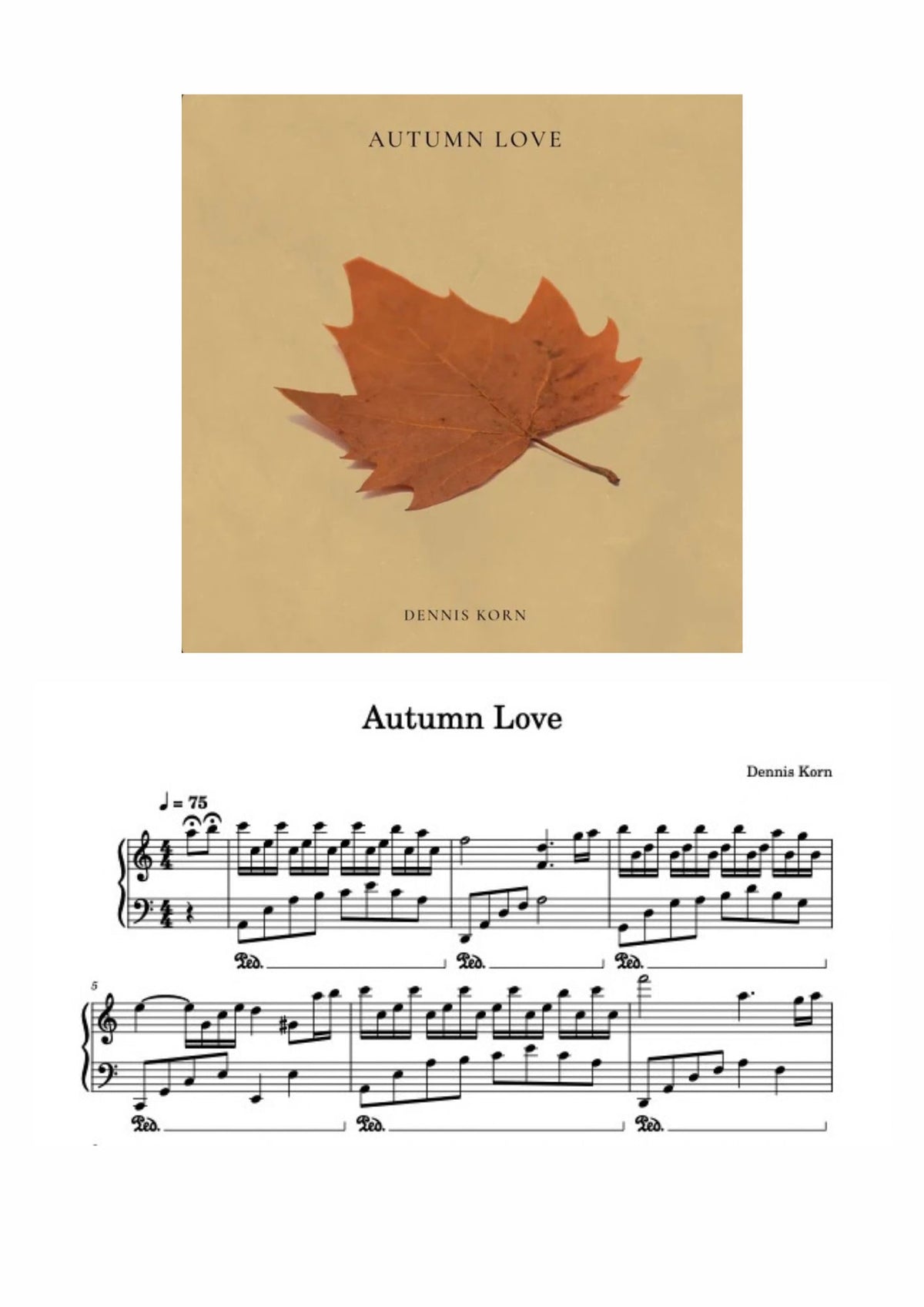 "Autumn Love" (Digital Piano Sheetmusic Download)