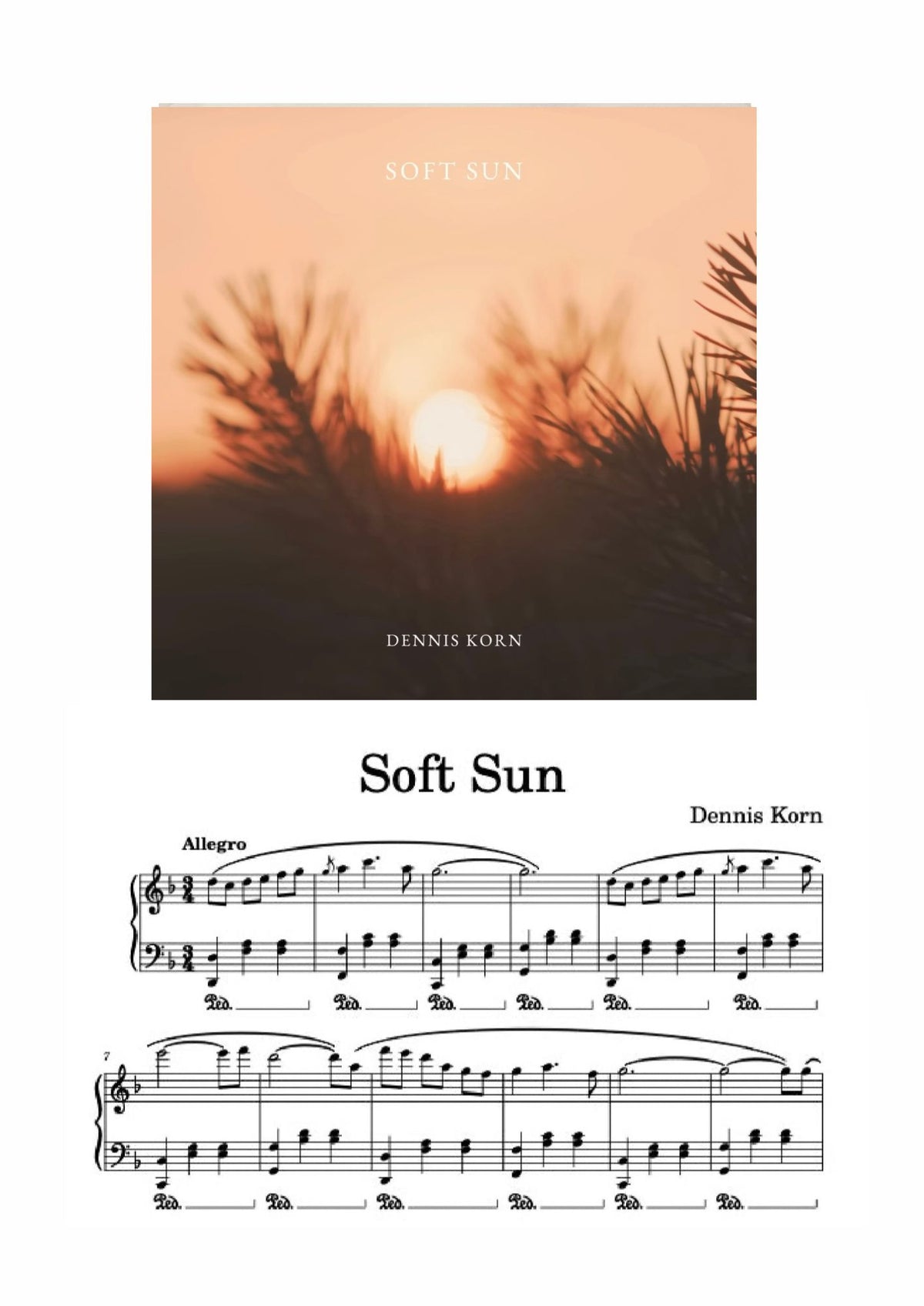 Soft Sun – Digital Piano Sheet Music