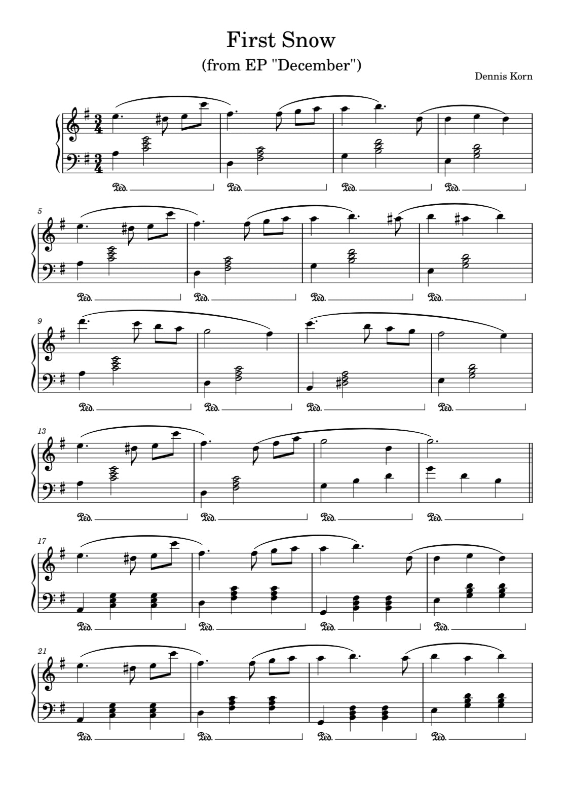 „First Snow“ from EP „December“ Sheet