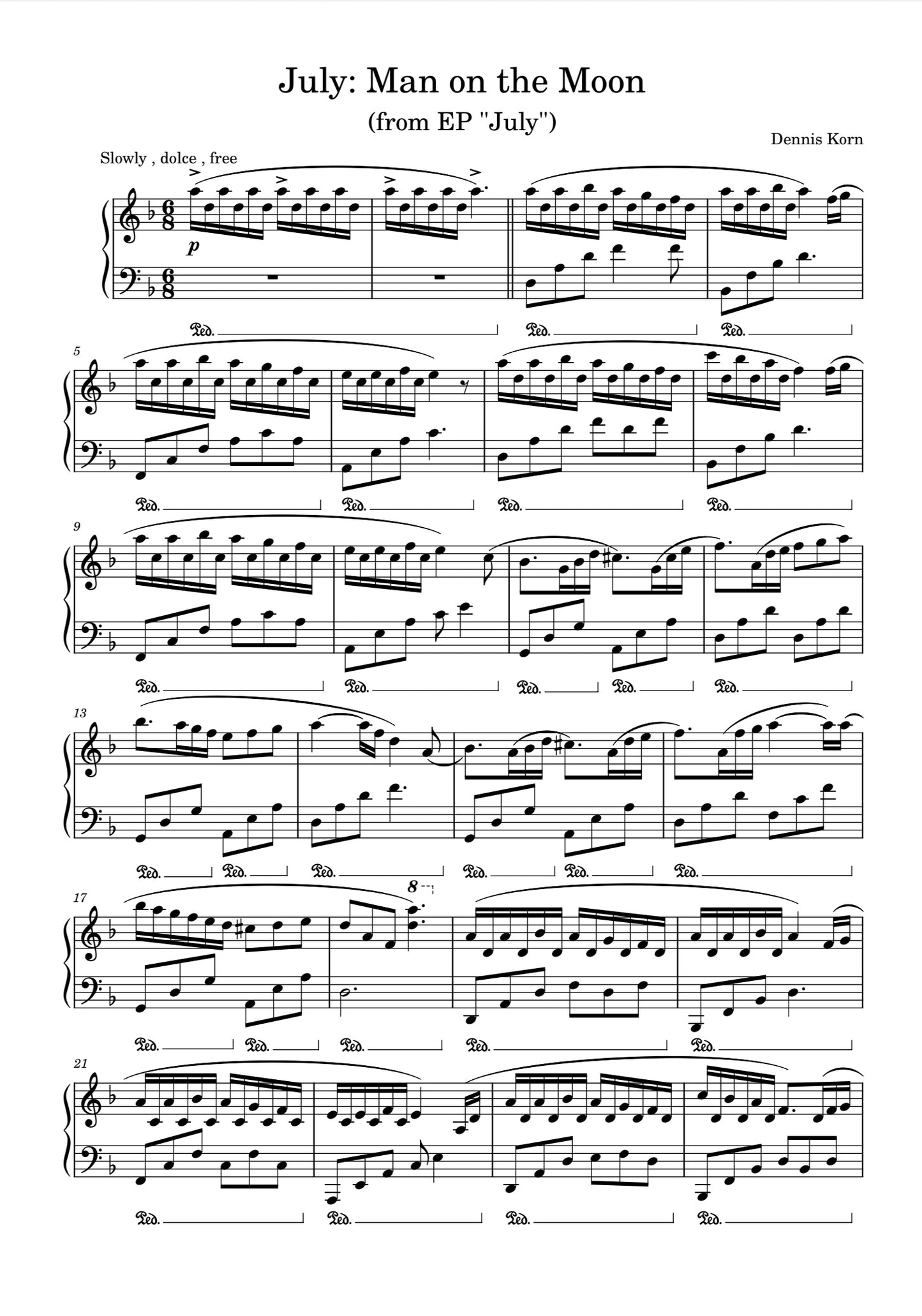 „Man on the Moon“ from EP „July“ (Digital Sheet)