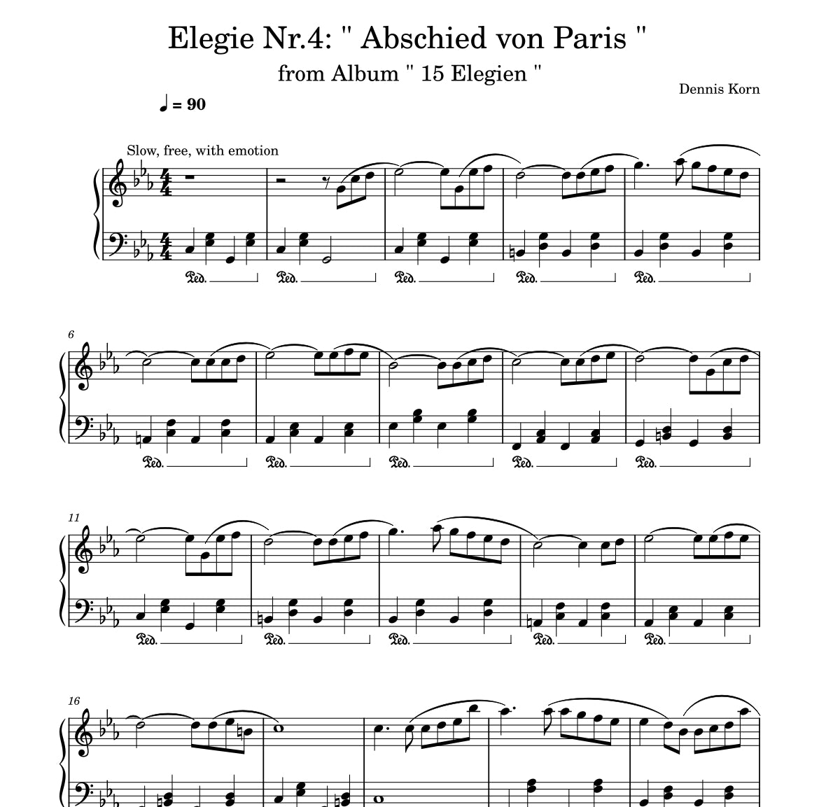 "Elegie Nr.4: Abschied von Paris" (Digital Sheet Download)