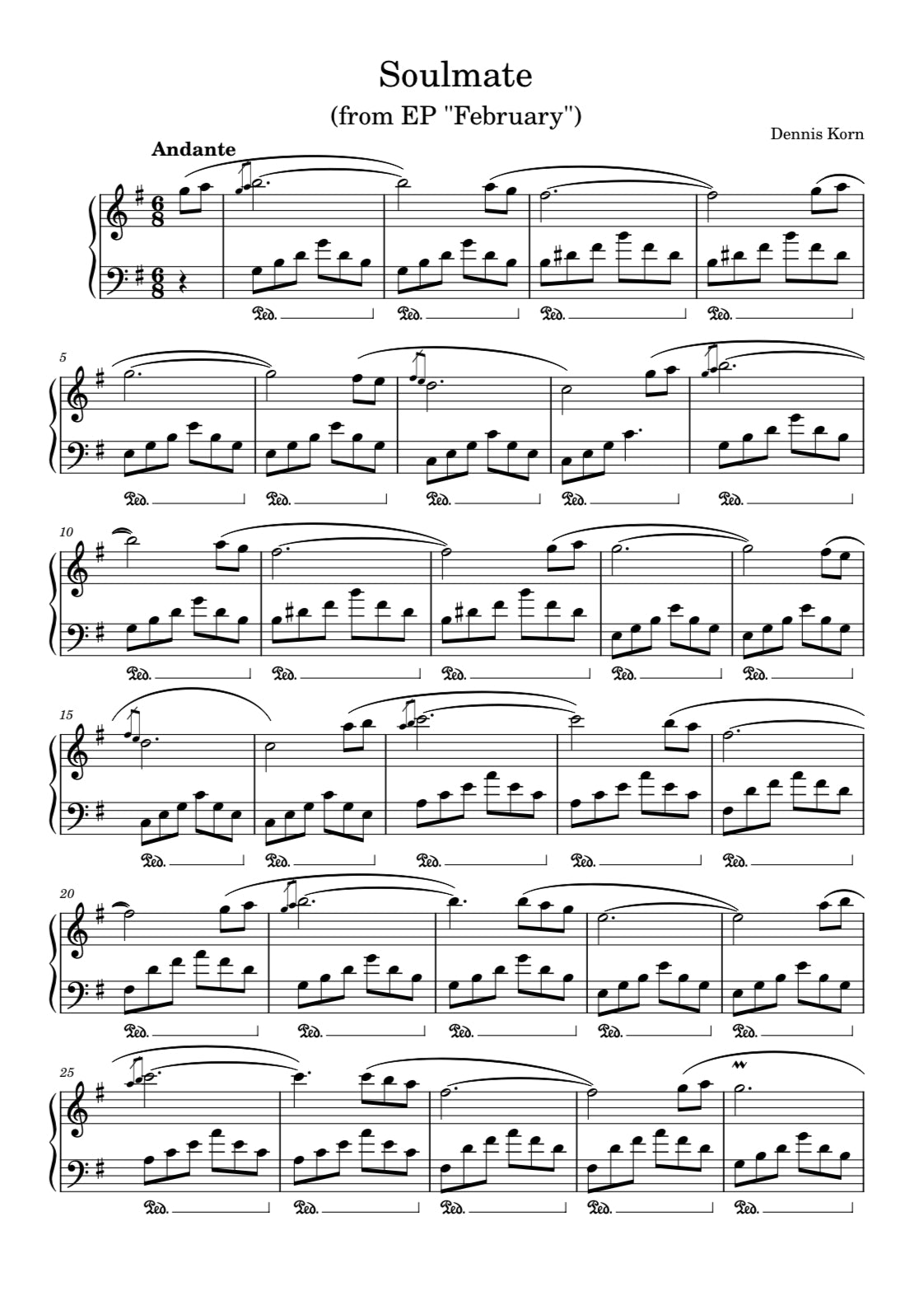 "Soulmate" from EP "February" (Digital Sheet)