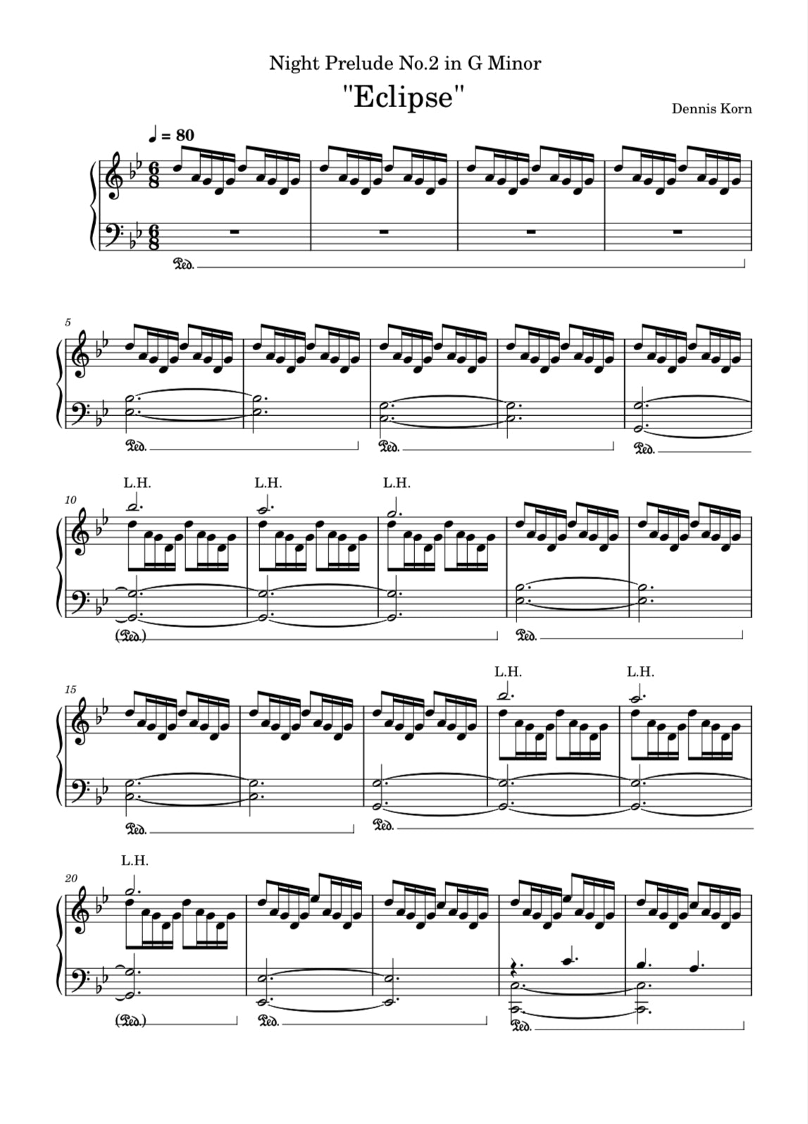 „ECLIPSE“ (Night Prelude No.2 in G Minor) Digital Sheet with Cover