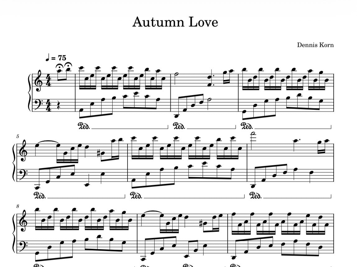 „Autumn Piano“ Digital Sheetbook (incl. 10 Songs)