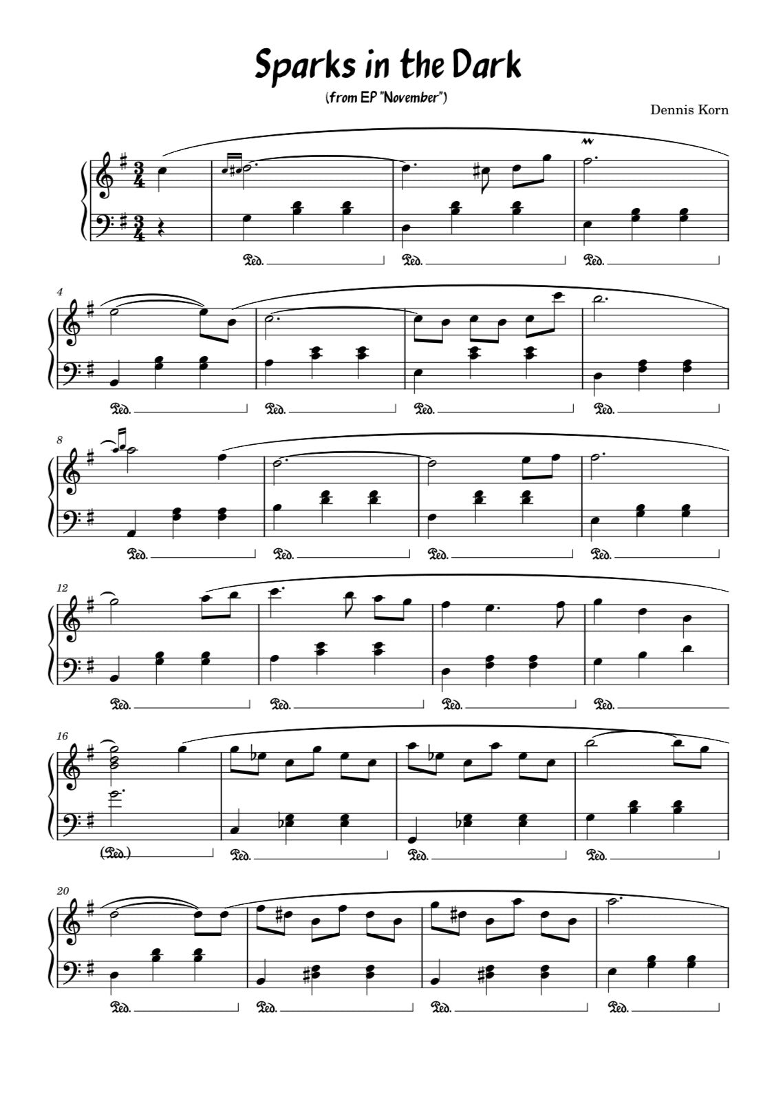 „Sparks in the Dark“ from EP „November“