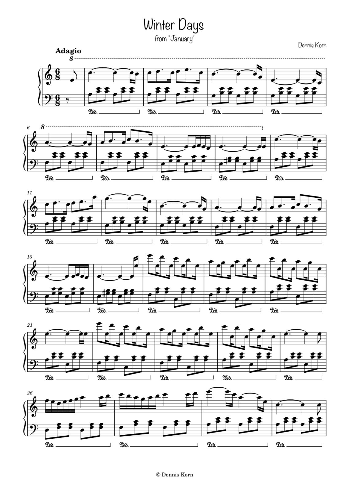 Winter Piano Digital Sheetbook – 10 Songs