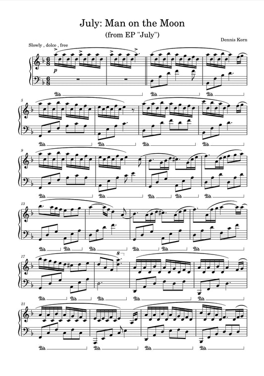 „Man on the Moon“ from EP „July“ (Digital Sheet)