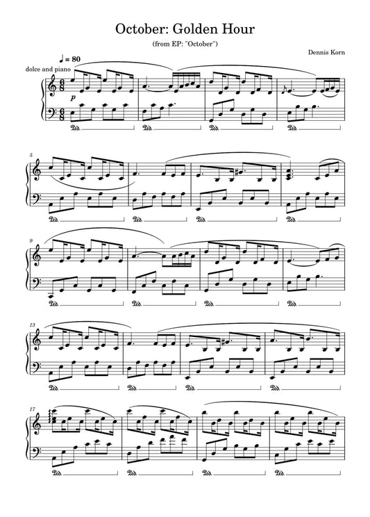 „Golden Hour“ from EP „October“ (Digital Sheet)