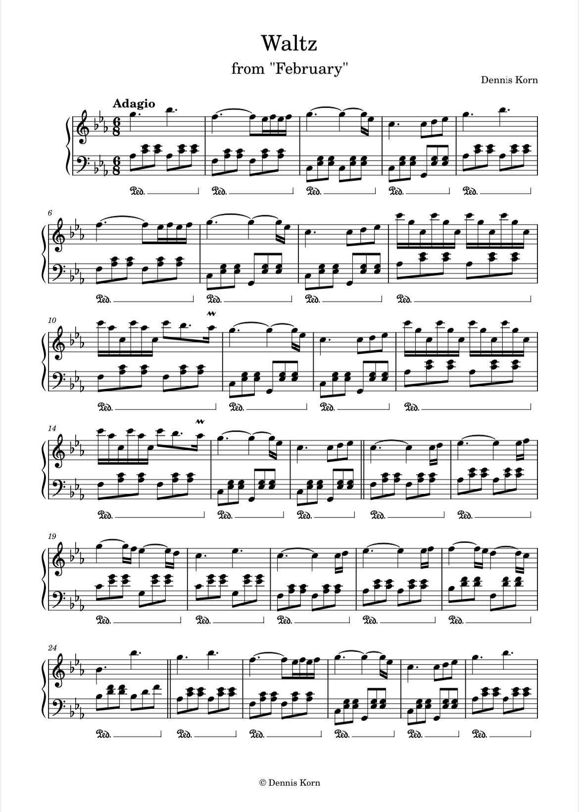 „Waltz“ from EP „February“ (Digital Sheet Download)