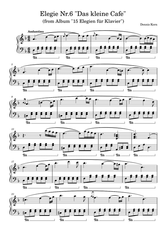 „Elegie Nr.6: Das kleine Cafe“ (Digital Sheet)