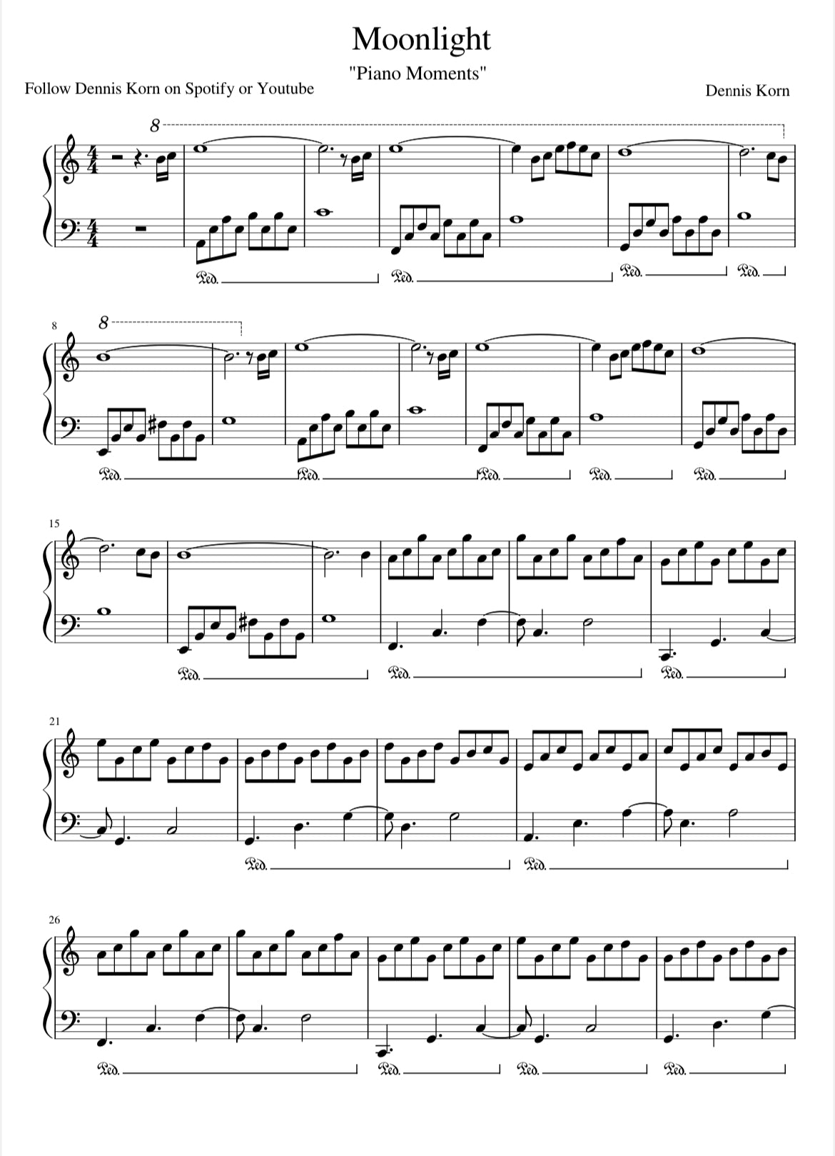 „Moonlight“ (Digital Sheet Download)