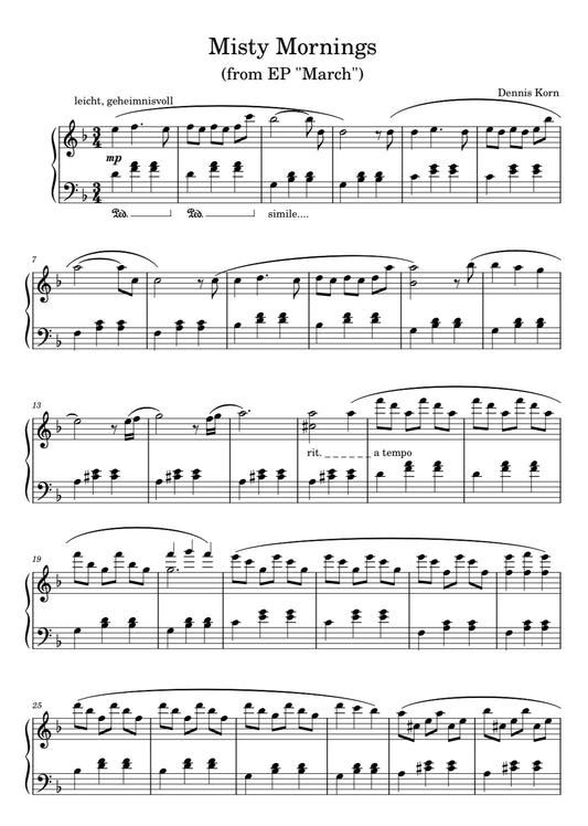 „Misty Mornings“ From EP „March“ (Digital Downloads)