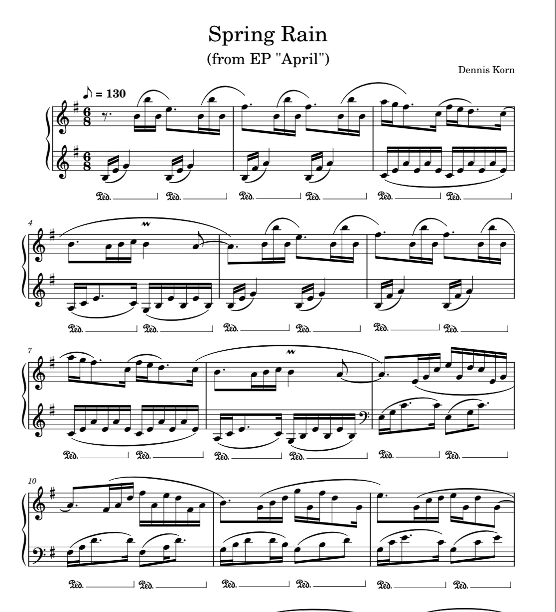 „Spring Rain“ from EP „April“ (Digital Sheet Download)