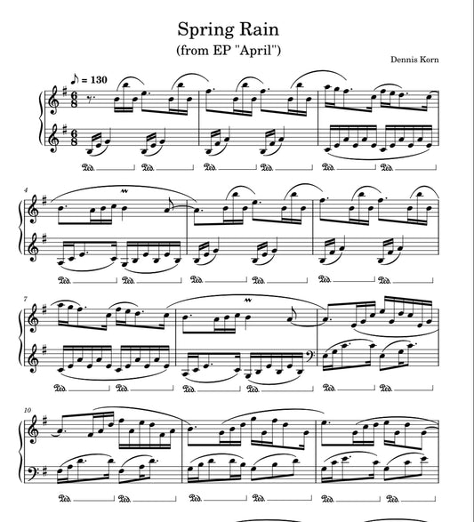 „Spring Rain“ from EP „April“ (Digital Sheet Download)