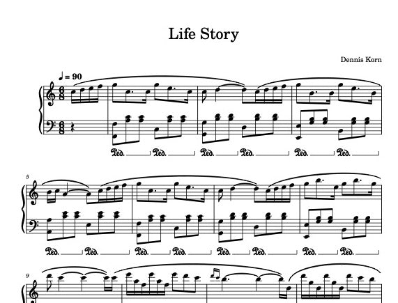 Life Story – Digital Piano Sheet Music