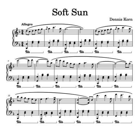 Soft Sun – Digital Piano Sheet Music